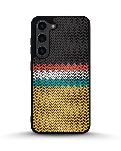 Striped Knit Pattern Phone Case - Multicolor Textile Print for iPhone, Samsung, Pixel, OnePlus & Vivo
