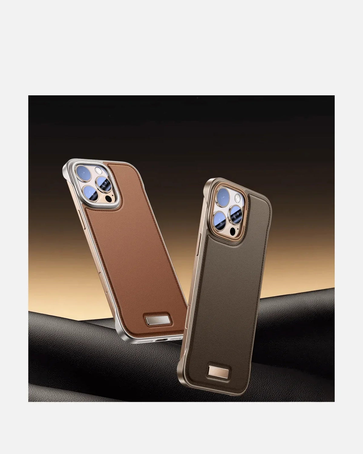 Luxurious Frameless Leather Case with Heat Dissipation – Thin Design for iPhone 16 & 15 Series