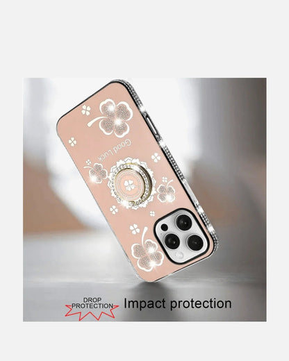 Luxury Diamond Glitter Case with Magnetic Ring – iPhone 16 Pro Max (Pink)