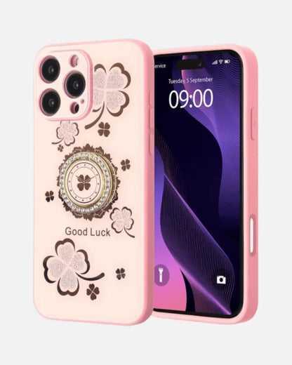Luxury Diamond Glitter Case with Magnetic Ring – iPhone 16 Pro Max (Pink)