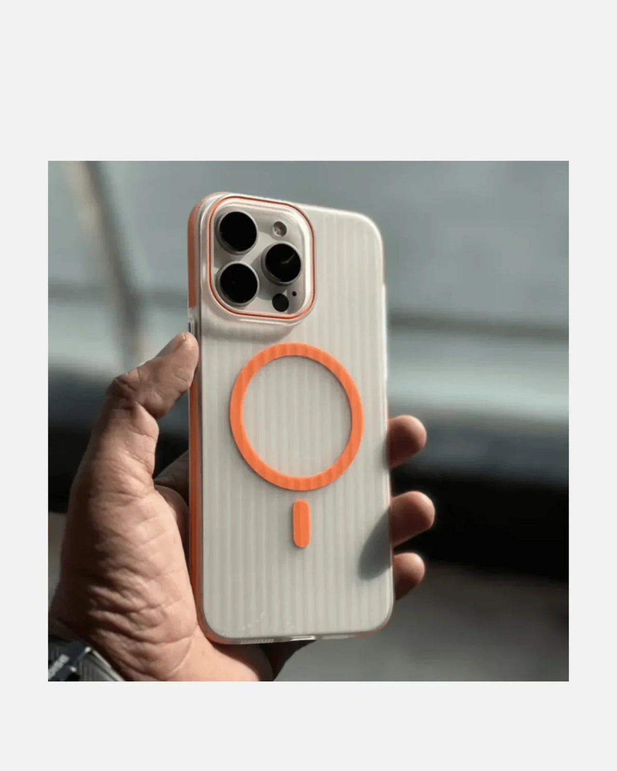 Corrugated Hybrid MagSafe Case Cover for iPhone - Orange