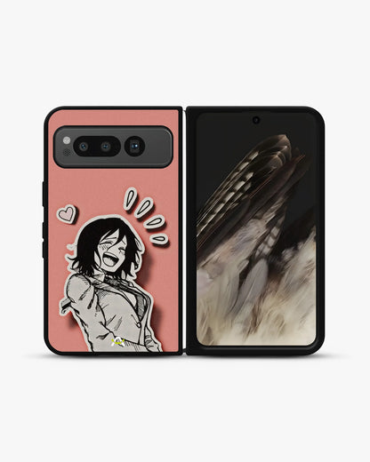 Manga Girl Rose Heart Phone Case - Aesthetic Art Print for iPhone, Samsung, Pixel, OnePlus & Vivo