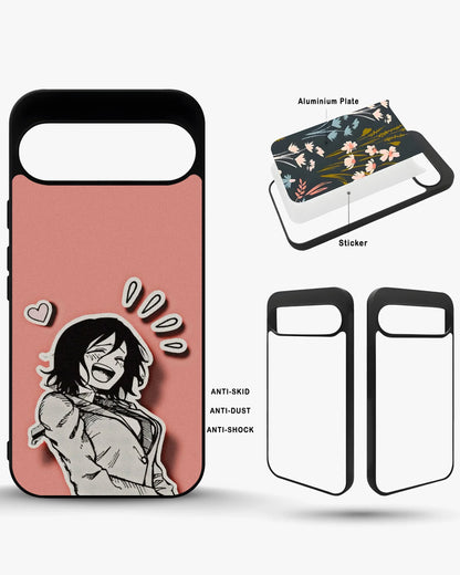 Manga Girl Rose Heart Phone Case - Aesthetic Art Print for iPhone, Samsung, Pixel, OnePlus & Vivo