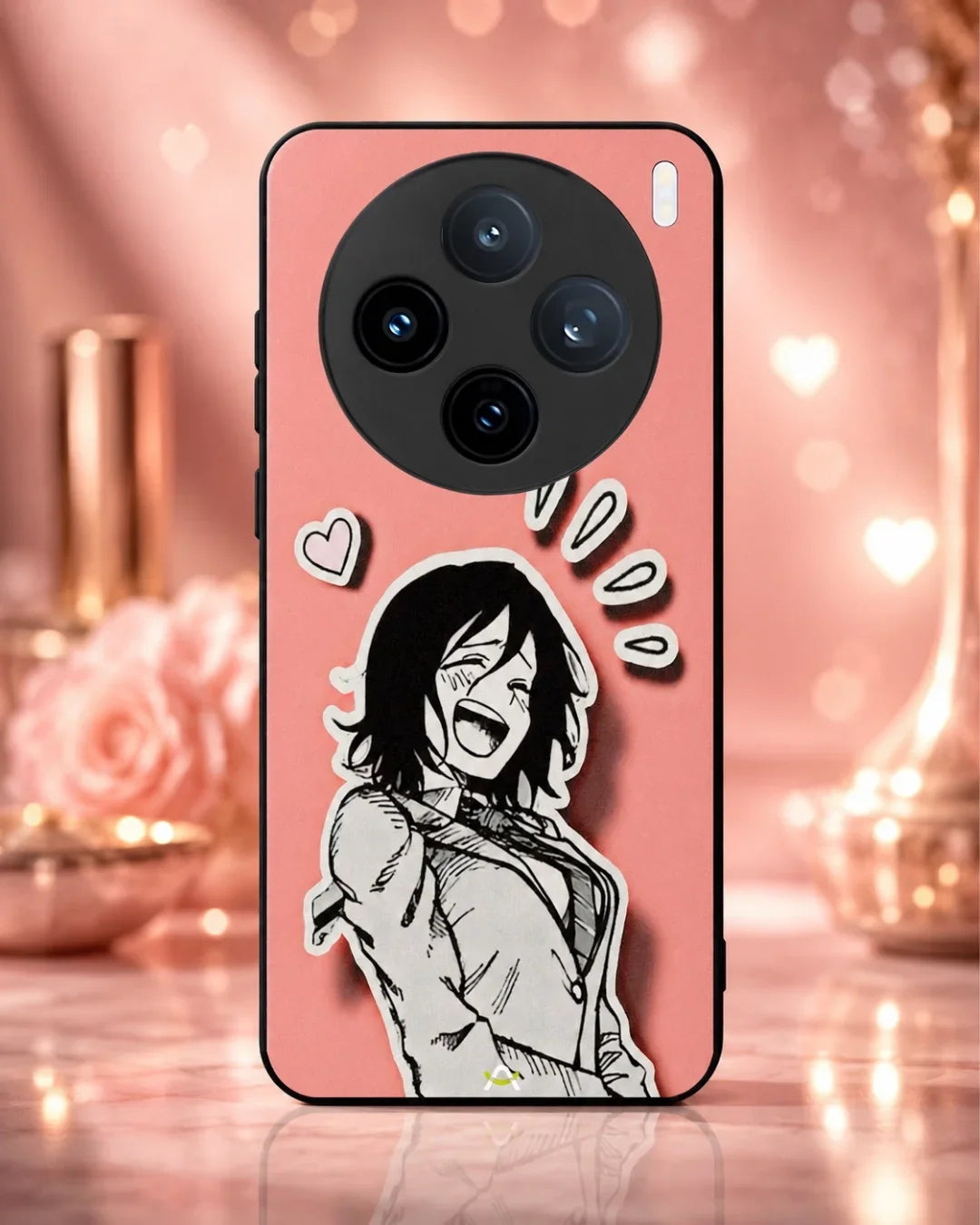 Manga Girl Rose Heart Phone Case - Aesthetic Art Print for iPhone, Samsung, Pixel, OnePlus & Vivo