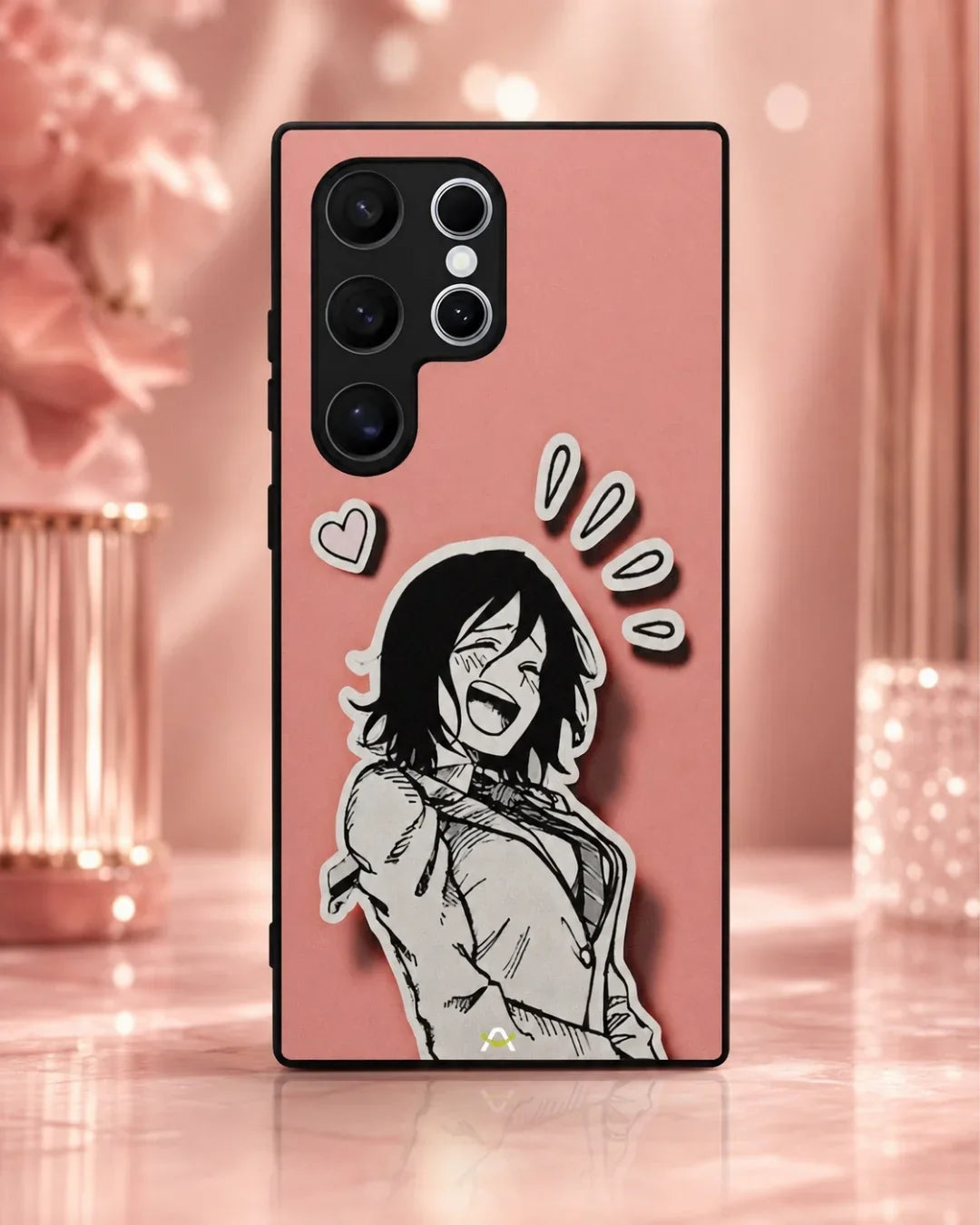 Manga Girl Rose Heart Phone Case - Aesthetic Art Print for iPhone, Samsung, Pixel, OnePlus & Vivo