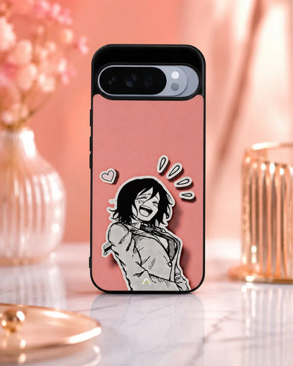 Manga Girl Rose Heart Phone Case - Aesthetic Art Print for iPhone, Samsung, Pixel, OnePlus & Vivo