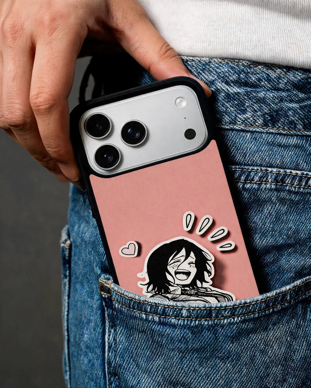 Manga Girl Rose Heart Phone Case - Aesthetic Art Print for iPhone, Samsung, Pixel, OnePlus & Vivo