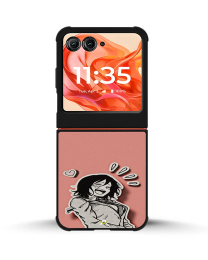 Manga Girl Rose Heart Phone Case - Aesthetic Art Print for iPhone, Samsung, Pixel, OnePlus & Vivo