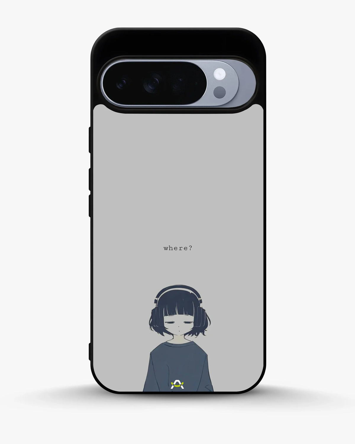 Navy Headphones Girl Phone Case - Calm Navy & Gray Art Print for iPhone, Samsung, Pixel, OnePlus & Vivo