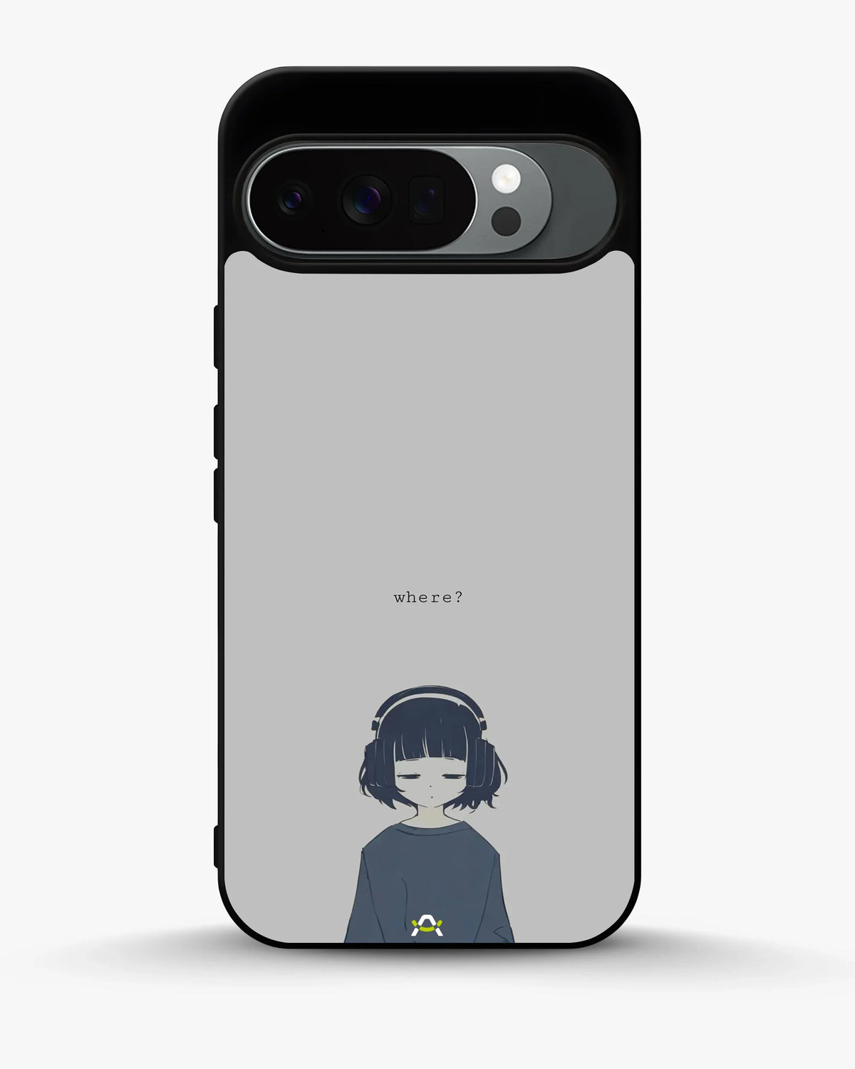 Navy Headphones Girl Phone Case - Calm Navy & Gray Art Print for iPhone, Samsung, Pixel, OnePlus & Vivo
