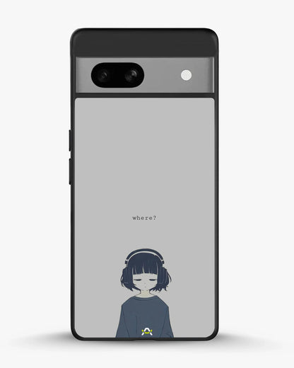 Navy Headphones Girl Phone Case - Calm Navy & Gray Art Print for iPhone, Samsung, Pixel, OnePlus & Vivo