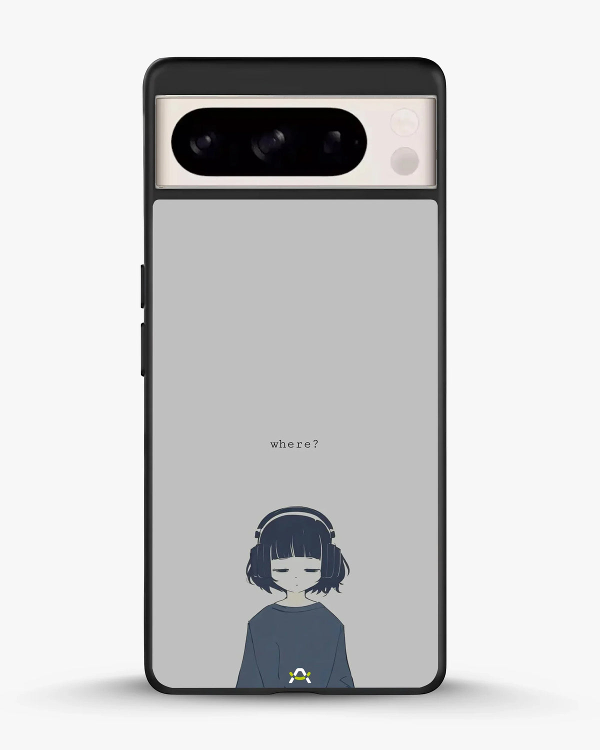 Navy Headphones Girl Phone Case - Calm Navy & Gray Art Print for iPhone, Samsung, Pixel, OnePlus & Vivo