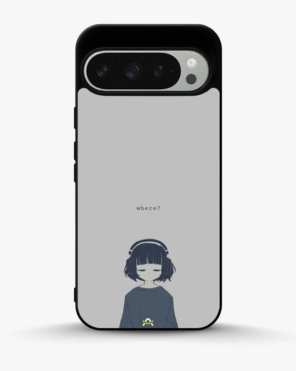 Navy Headphones Girl Phone Case - Calm Navy & Gray Art Print for iPhone, Samsung, Pixel, OnePlus & Vivo