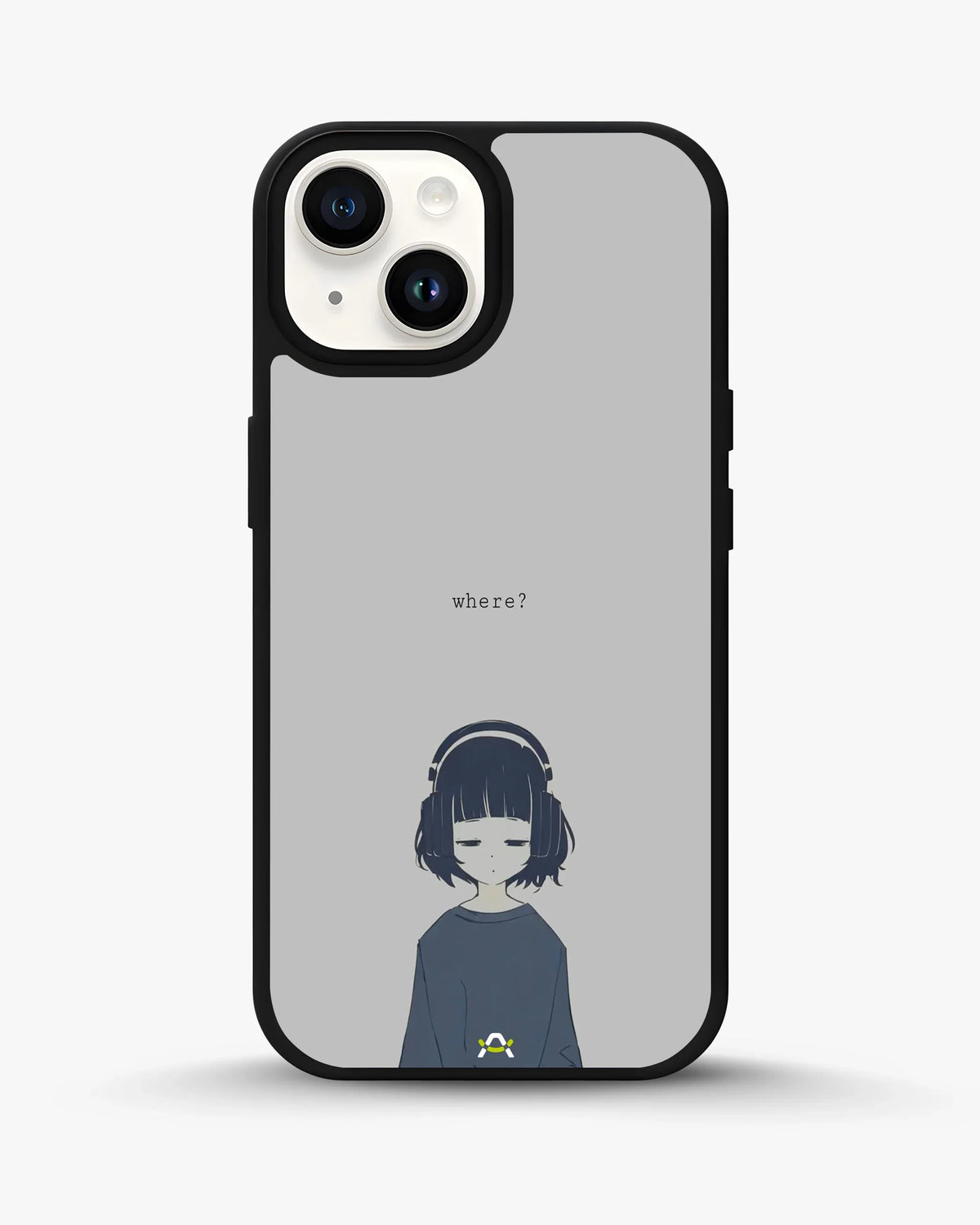 Navy Headphones Girl Phone Case - Calm Navy & Gray Art Print for iPhone, Samsung, Pixel, OnePlus & Vivo