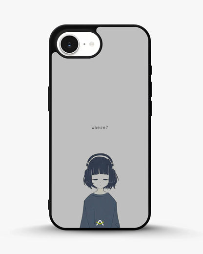 Navy Headphones Girl Phone Case - Calm Navy & Gray Art Print for iPhone, Samsung, Pixel, OnePlus & Vivo