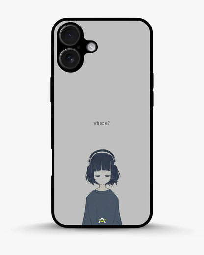 Navy Headphones Girl Phone Case - Calm Navy & Gray Art Print for iPhone, Samsung, Pixel, OnePlus & Vivo