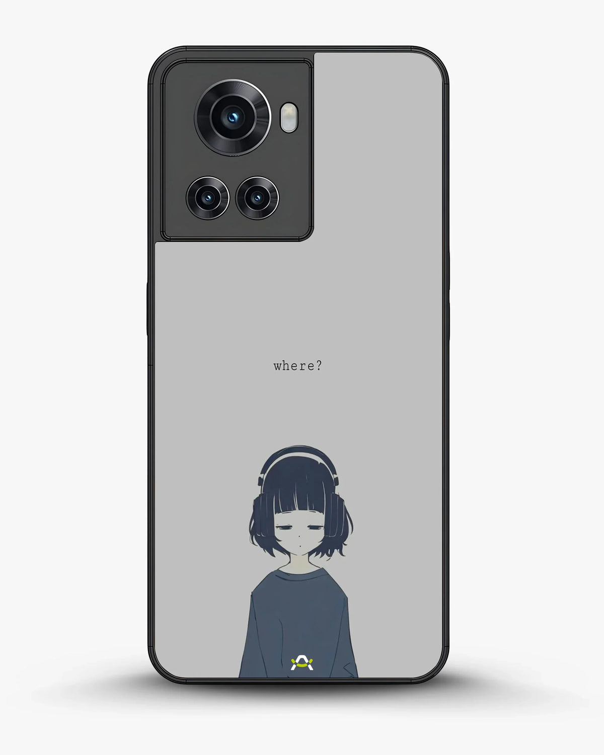 Navy Headphones Girl Phone Case - Calm Navy & Gray Art Print for iPhone, Samsung, Pixel, OnePlus & Vivo