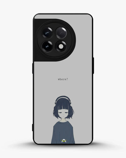 Navy Headphones Girl Phone Case - Calm Navy & Gray Art Print for iPhone, Samsung, Pixel, OnePlus & Vivo