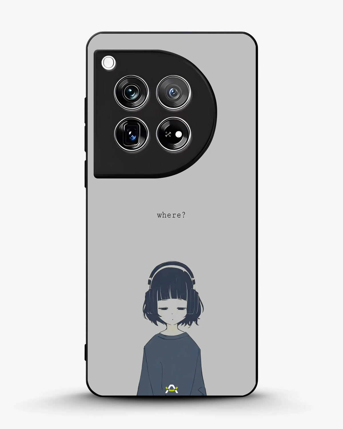 Navy Headphones Girl Phone Case - Calm Navy & Gray Art Print for iPhone, Samsung, Pixel, OnePlus & Vivo