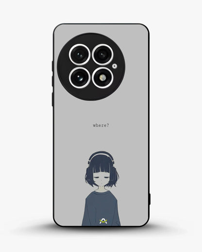 Navy Headphones Girl Phone Case - Calm Navy & Gray Art Print for iPhone, Samsung, Pixel, OnePlus & Vivo