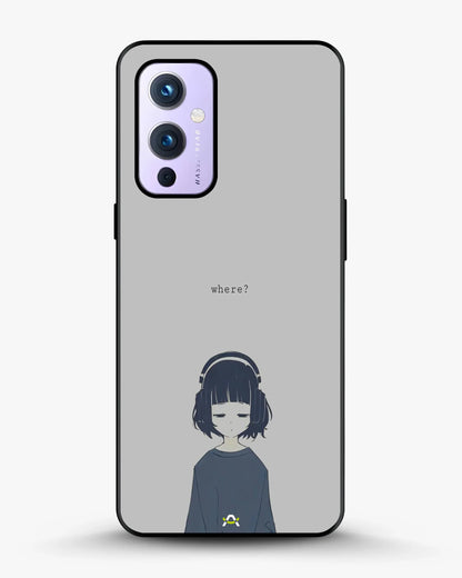 Navy Headphones Girl Phone Case - Calm Navy & Gray Art Print for iPhone, Samsung, Pixel, OnePlus & Vivo