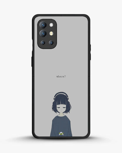 Navy Headphones Girl Phone Case - Calm Navy & Gray Art Print for iPhone, Samsung, Pixel, OnePlus & Vivo