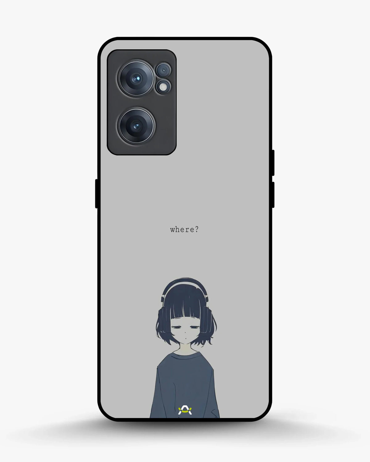 Navy Headphones Girl Phone Case - Calm Navy & Gray Art Print for iPhone, Samsung, Pixel, OnePlus & Vivo