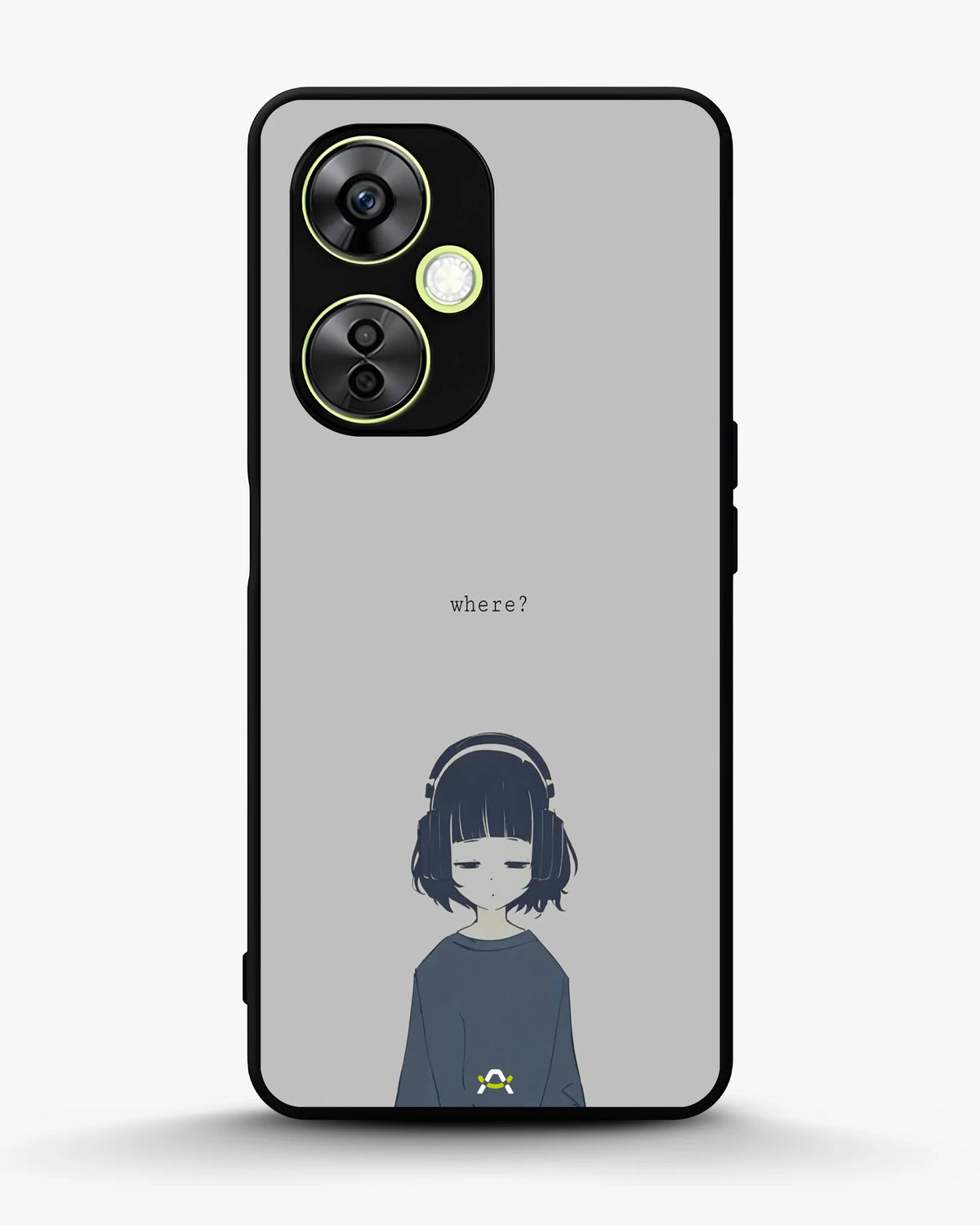 Navy Headphones Girl Phone Case - Calm Navy & Gray Art Print for iPhone, Samsung, Pixel, OnePlus & Vivo