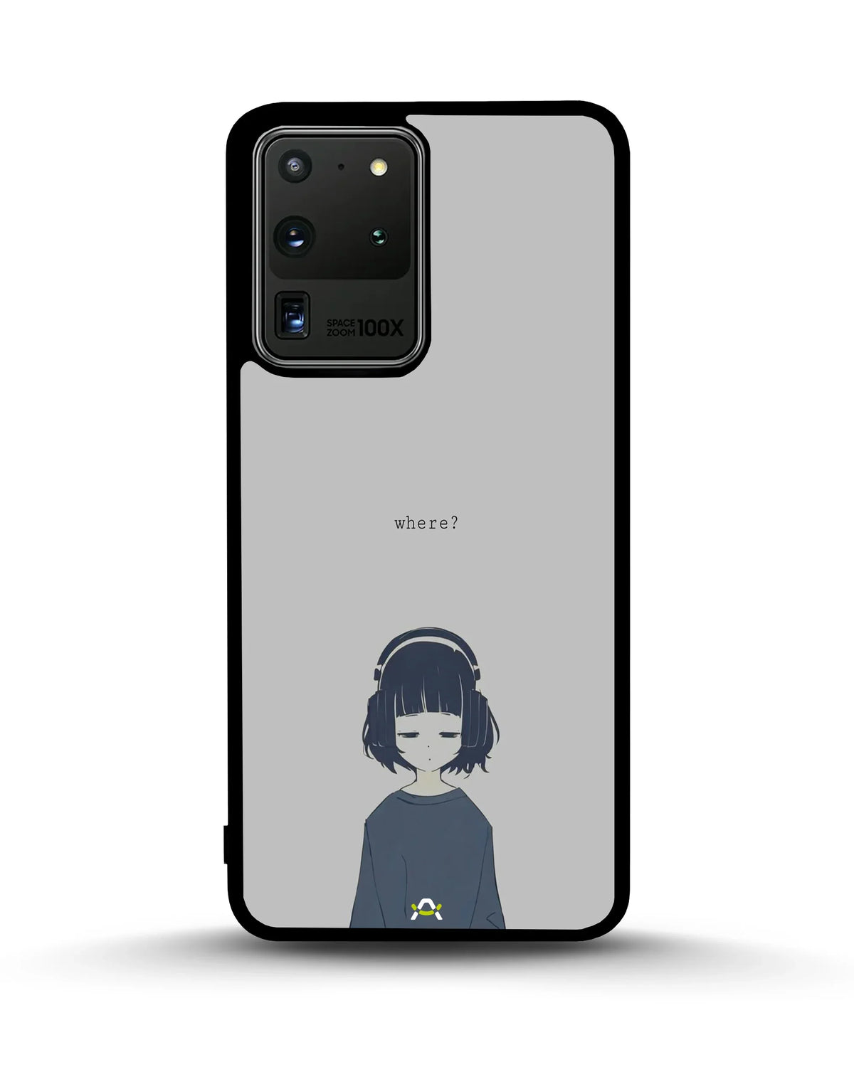 Navy Headphones Girl Phone Case - Calm Navy & Gray Art Print for iPhone, Samsung, Pixel, OnePlus & Vivo