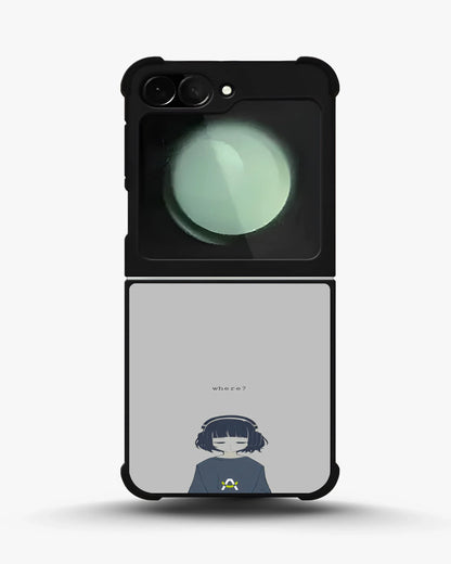 Navy Headphones Girl Phone Case - Calm Navy & Gray Art Print for iPhone, Samsung, Pixel, OnePlus & Vivo