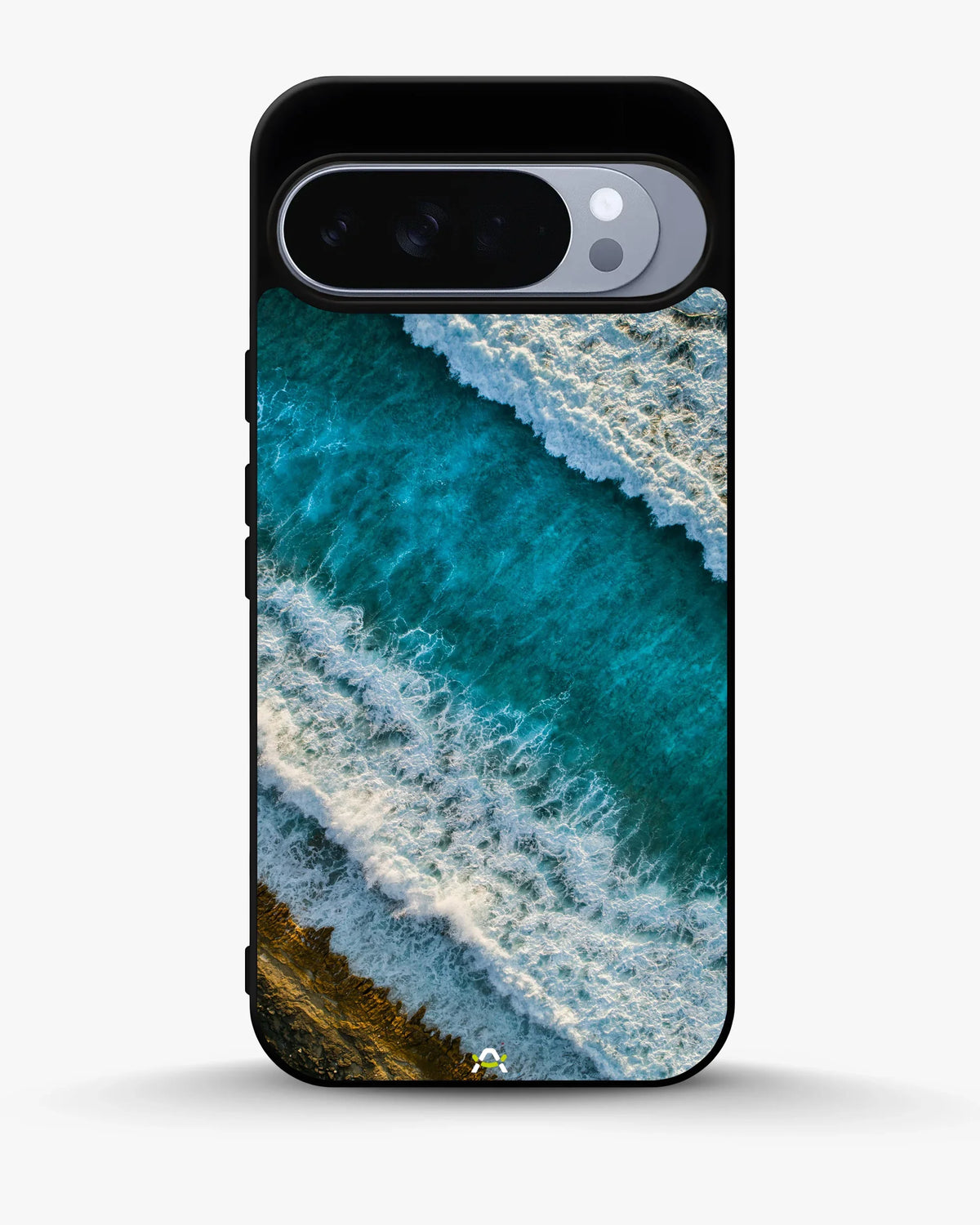 Ocean Waves Phone Case - Turquoise & Golden Print for iPhone, Samsung, Pixel, OnePlus & Vivo