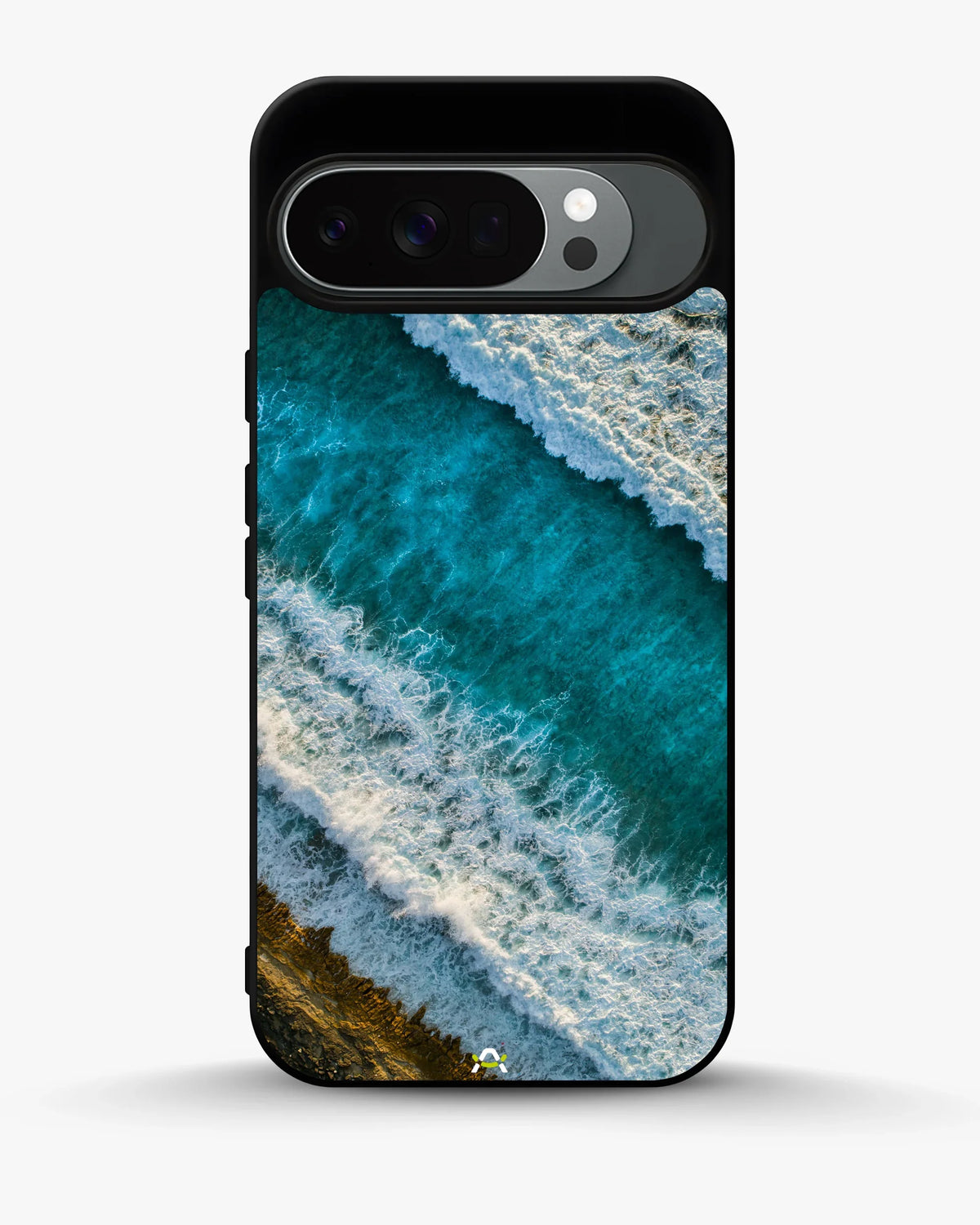 Ocean Waves Phone Case - Turquoise & Golden Print for iPhone, Samsung, Pixel, OnePlus & Vivo
