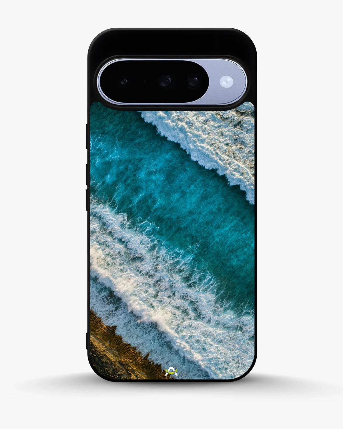 Ocean Waves Phone Case - Turquoise & Golden Print for iPhone, Samsung, Pixel, OnePlus & Vivo
