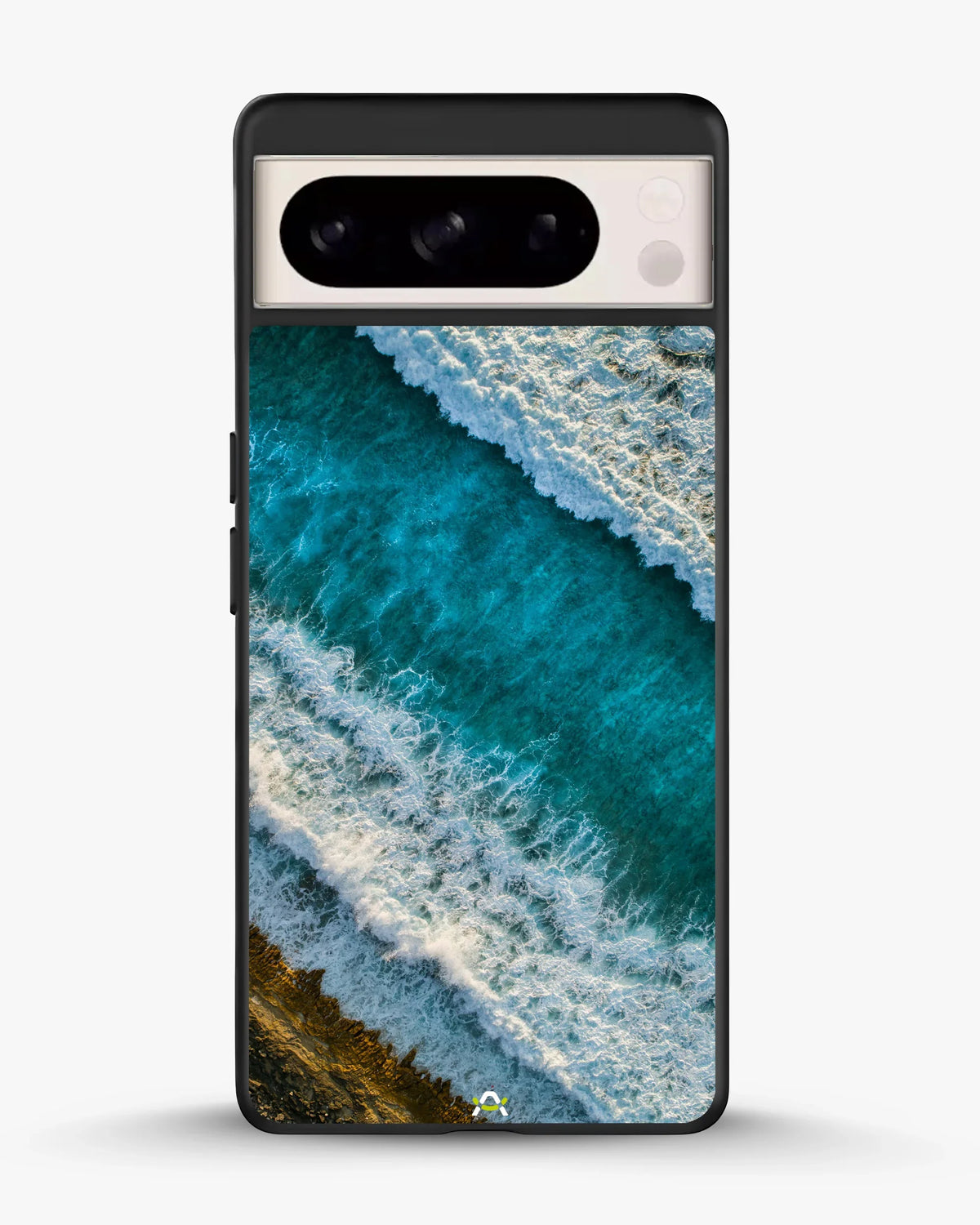 Ocean Waves Phone Case - Turquoise & Golden Print for iPhone, Samsung, Pixel, OnePlus & Vivo