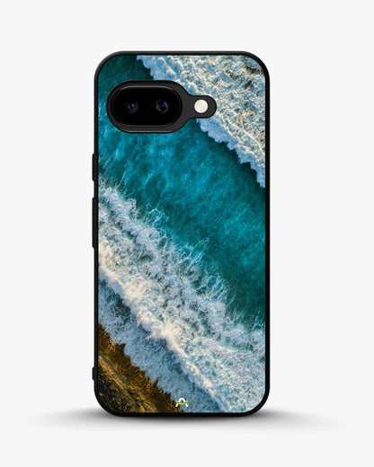 Ocean Waves Phone Case - Turquoise & Golden Print for iPhone, Samsung, Pixel, OnePlus & Vivo