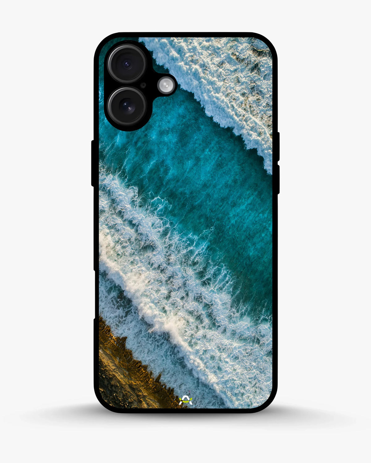 Ocean Waves Phone Case - Turquoise & Golden Print for iPhone, Samsung, Pixel, OnePlus & Vivo