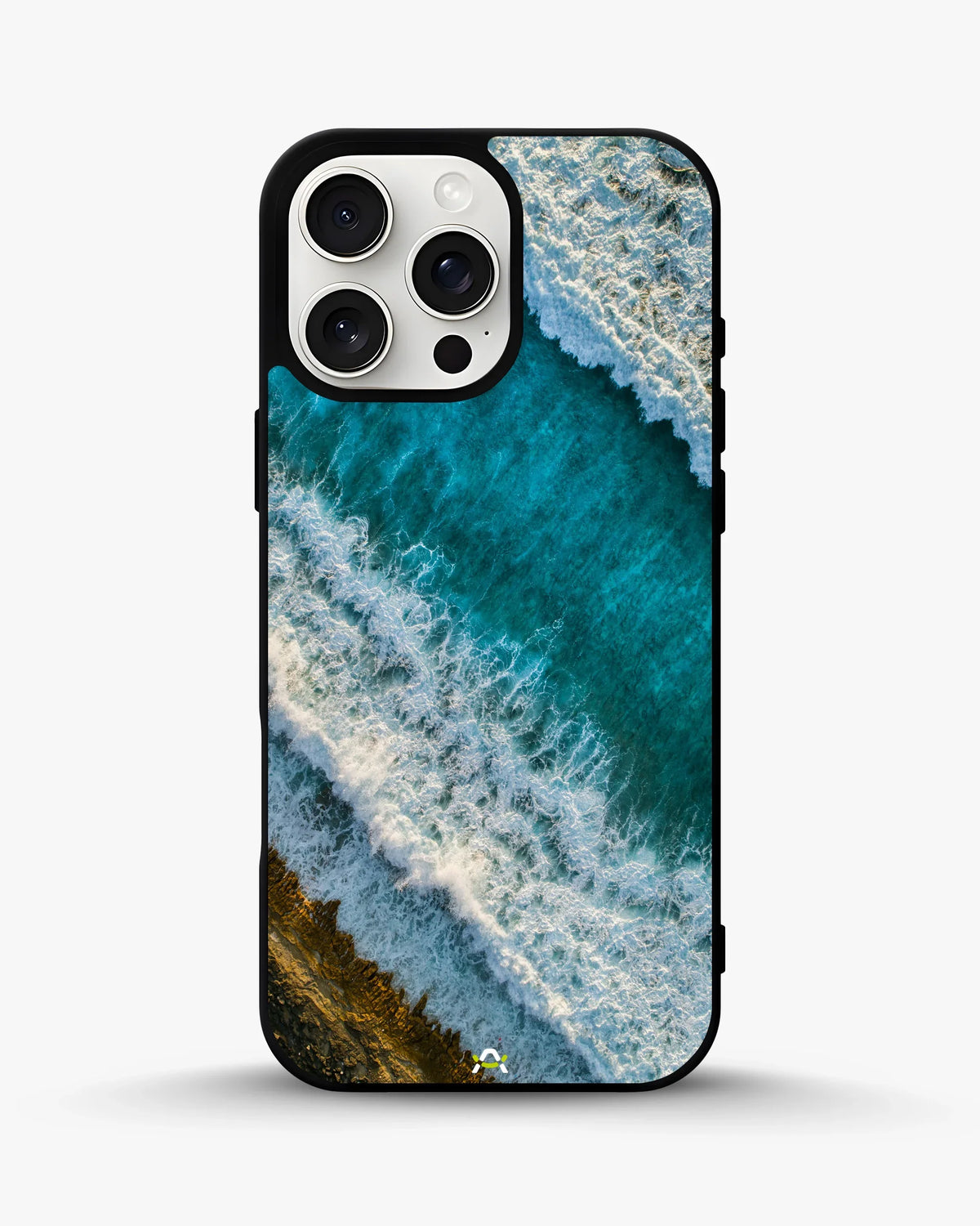 Ocean Waves Phone Case - Turquoise & Golden Print for iPhone, Samsung, Pixel, OnePlus & Vivo