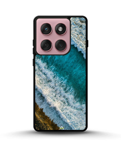 Ocean Waves Phone Case - Turquoise & Golden Print for iPhone, Samsung, Pixel, OnePlus & Vivo