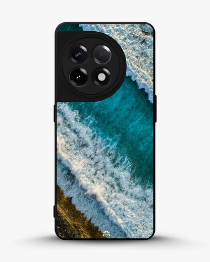 Ocean Waves Phone Case - Turquoise & Golden Print for iPhone, Samsung, Pixel, OnePlus & Vivo