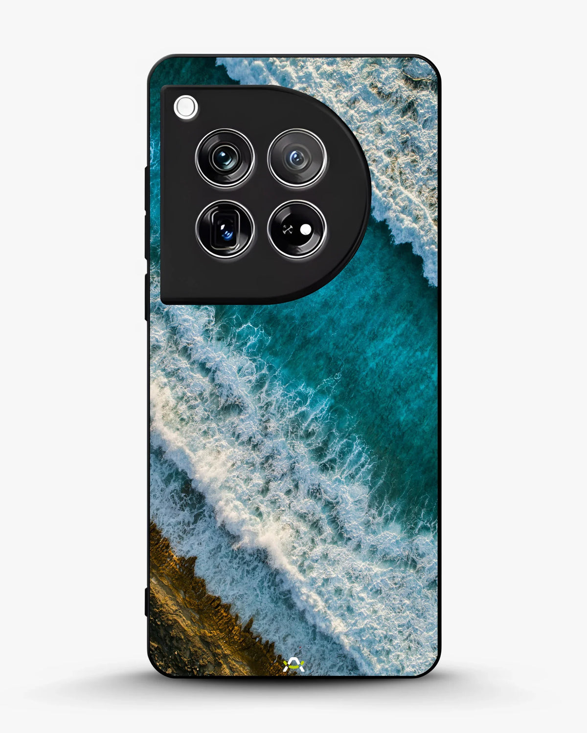Ocean Waves Phone Case - Turquoise & Golden Print for iPhone, Samsung, Pixel, OnePlus & Vivo