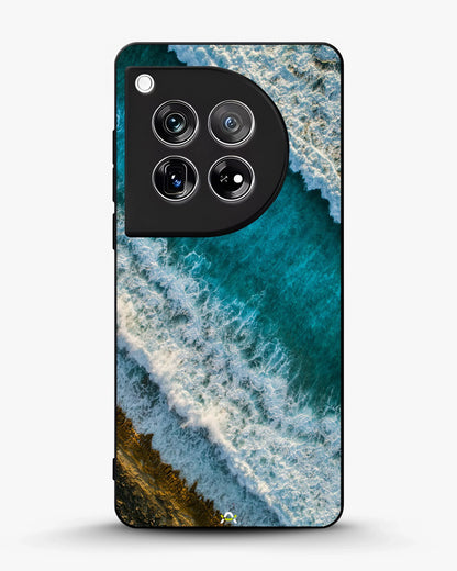 Ocean Waves Phone Case - Turquoise & Golden Print for iPhone, Samsung, Pixel, OnePlus & Vivo