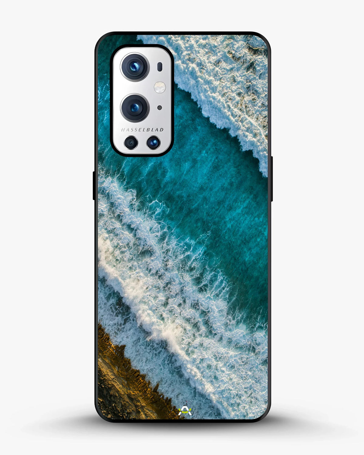 Ocean Waves Phone Case - Turquoise & Golden Print for iPhone, Samsung, Pixel, OnePlus & Vivo