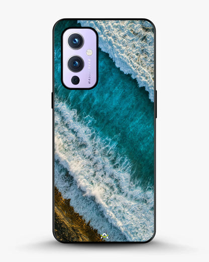Ocean Waves Phone Case - Turquoise & Golden Print for iPhone, Samsung, Pixel, OnePlus & Vivo