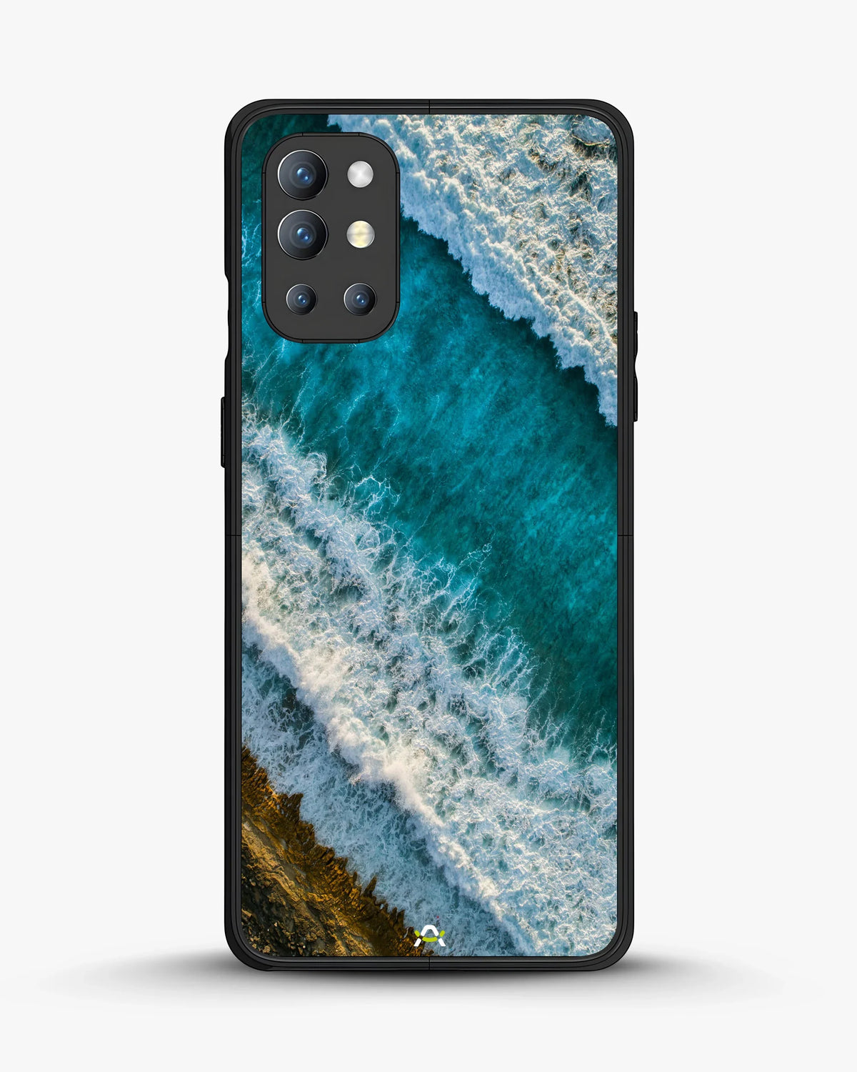 Ocean Waves Phone Case - Turquoise & Golden Print for iPhone, Samsung, Pixel, OnePlus & Vivo