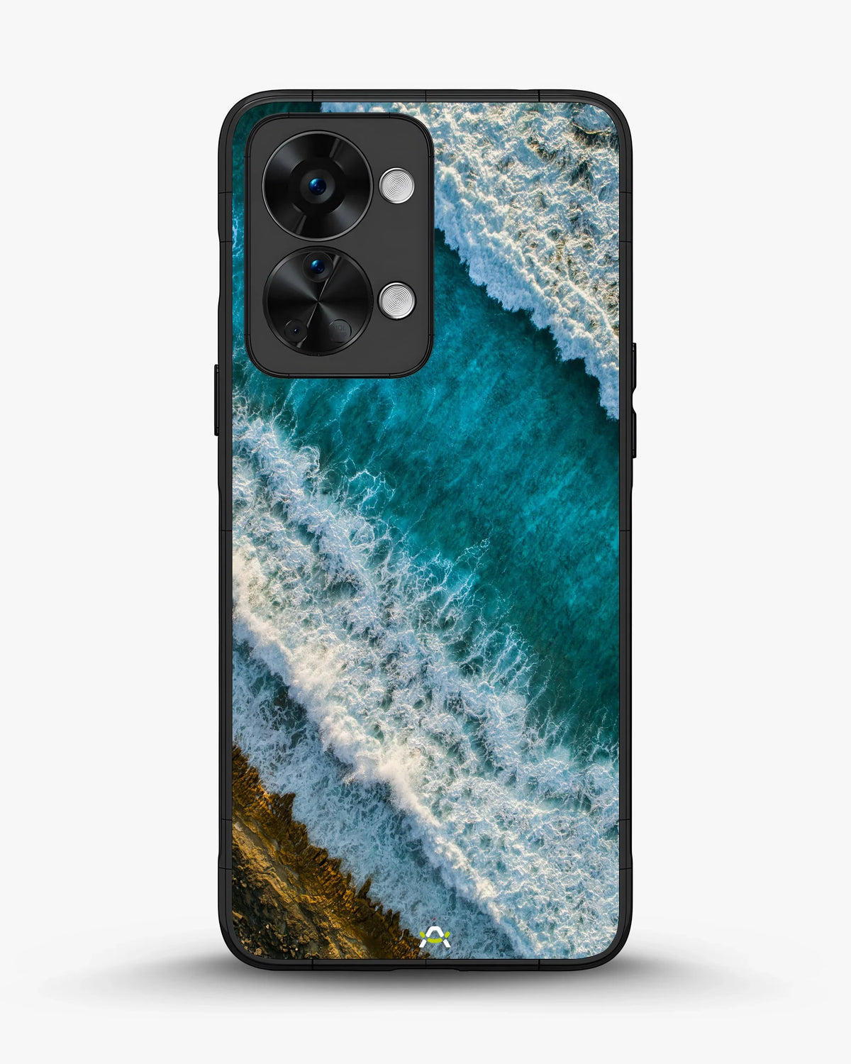 Ocean Waves Phone Case - Turquoise & Golden Print for iPhone, Samsung, Pixel, OnePlus & Vivo