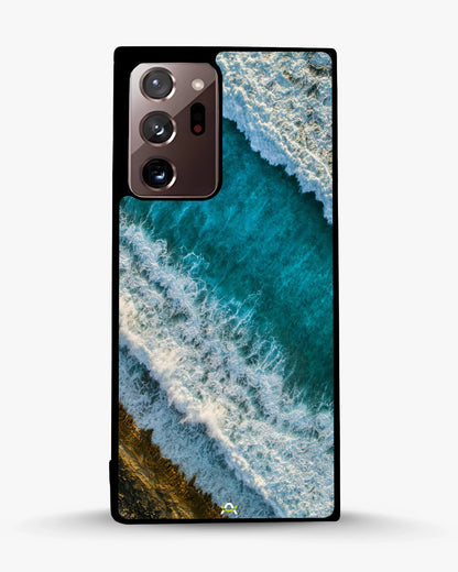 Ocean Waves Phone Case - Turquoise & Golden Print for iPhone, Samsung, Pixel, OnePlus & Vivo