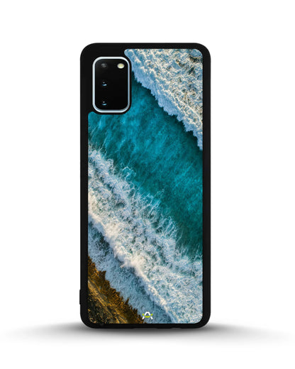 Ocean Waves Phone Case - Turquoise & Golden Print for iPhone, Samsung, Pixel, OnePlus & Vivo