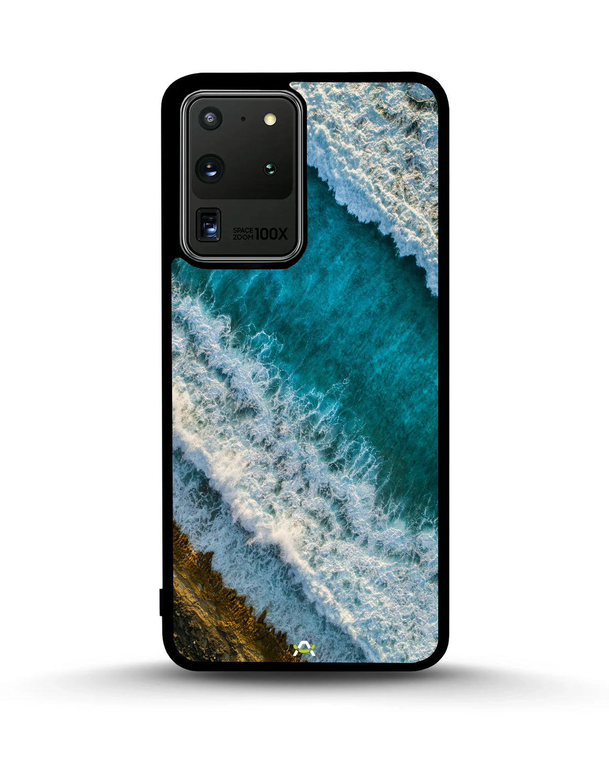 Ocean Waves Phone Case - Turquoise & Golden Print for iPhone, Samsung, Pixel, OnePlus & Vivo