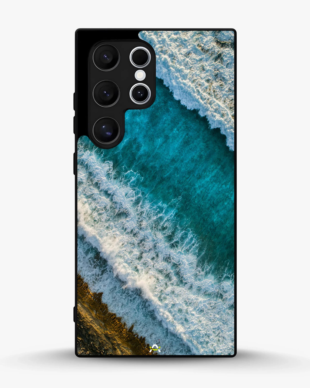 Ocean Waves Phone Case - Turquoise & Golden Print for iPhone, Samsung, Pixel, OnePlus & Vivo