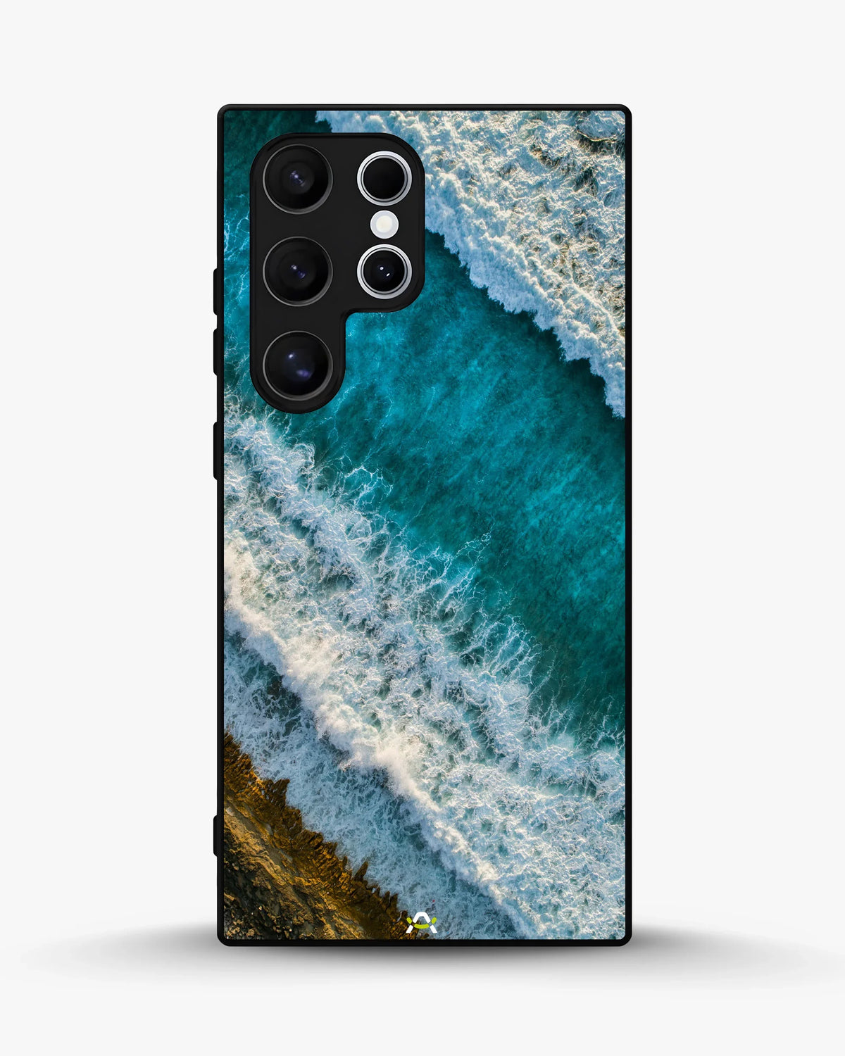 Ocean Waves Phone Case - Turquoise & Golden Print for iPhone, Samsung, Pixel, OnePlus & Vivo